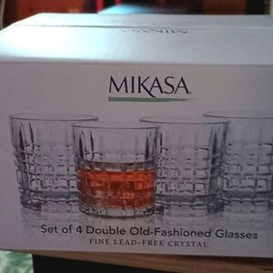 NIB Mikasa crystal old fashioned glasses.